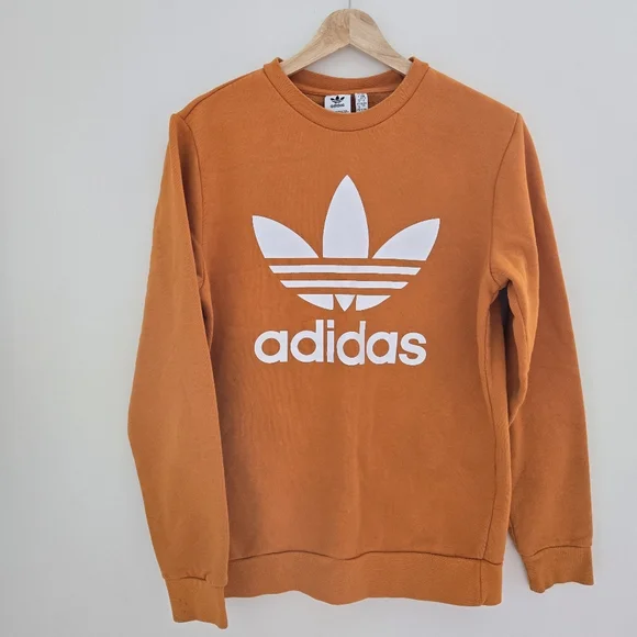 Adidas Orange Long Sleeve Crewneck Sweatshirt - Picture 2 of 6